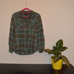 Green Plaid Flannel Shirt